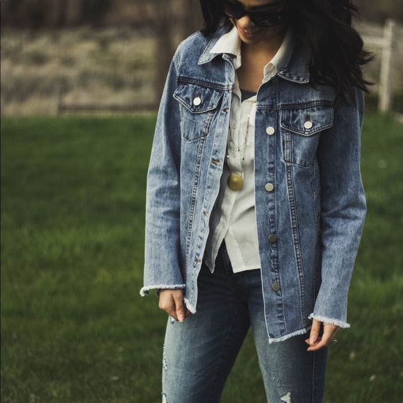 Oversized Light Wash Denim Jacket - Picture 1 of 3